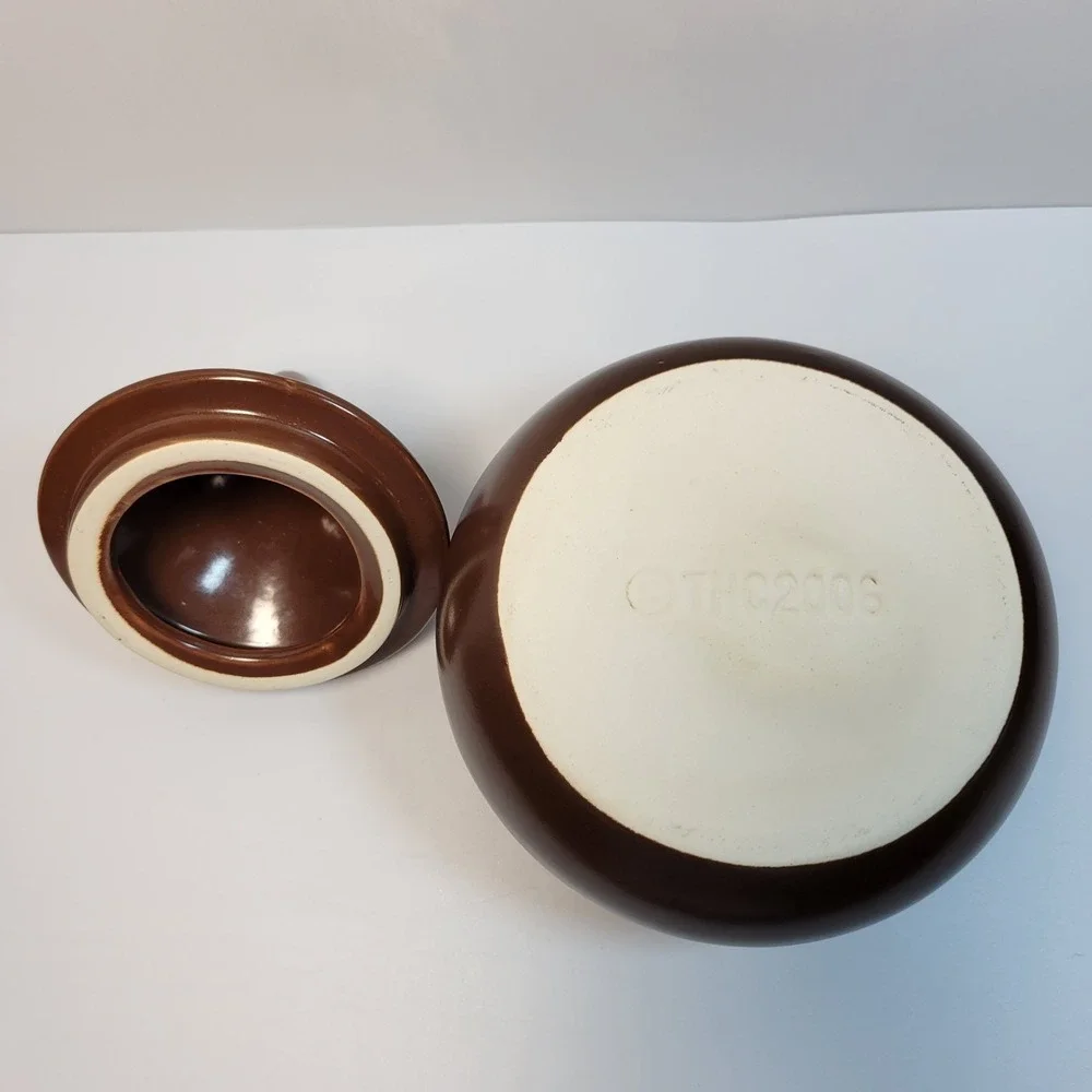 Hershey's Kiss Ceramic Candy Dish w/ Lid Brown Chocolate 6